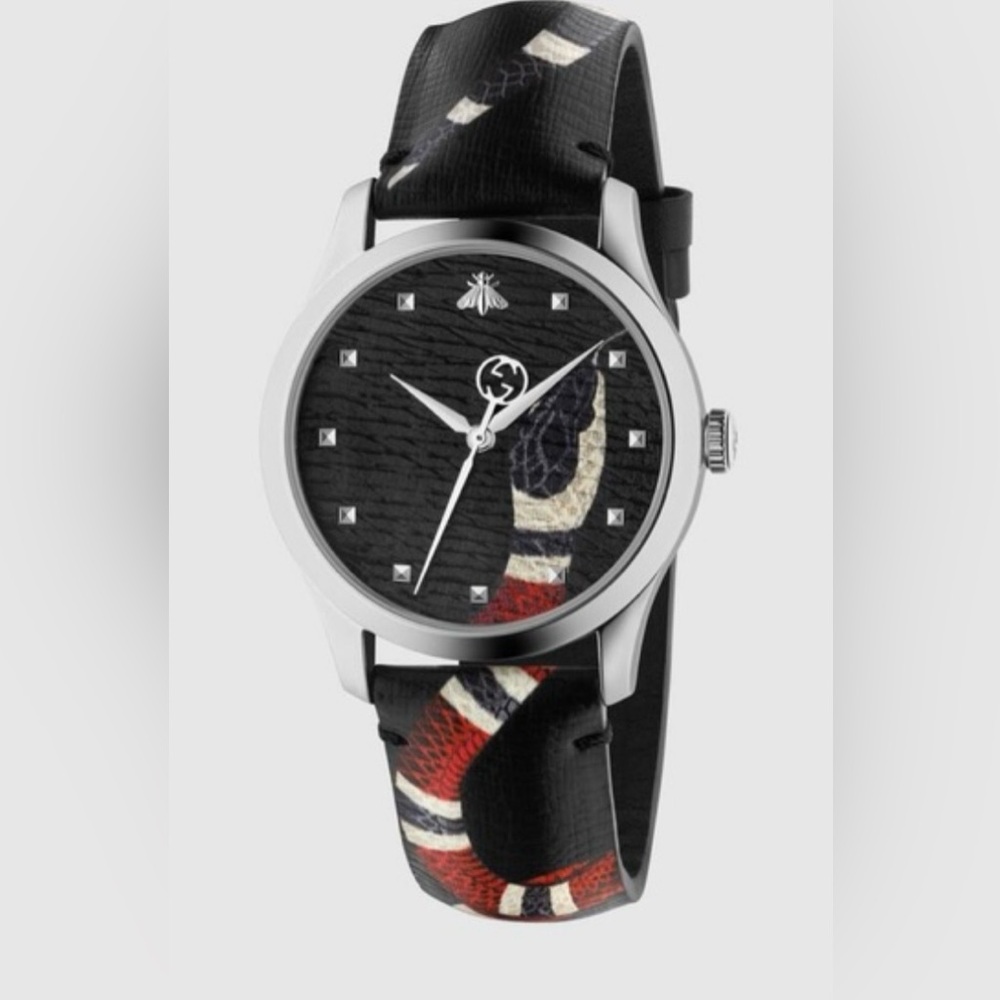 Gucci Women's Watch with Black and Red Strap